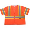 Gss Safety GSS Safety 2006 Standard Class 3 Two Tone Mesh Zipper Safety Vest, Orange, XL 2006-XL